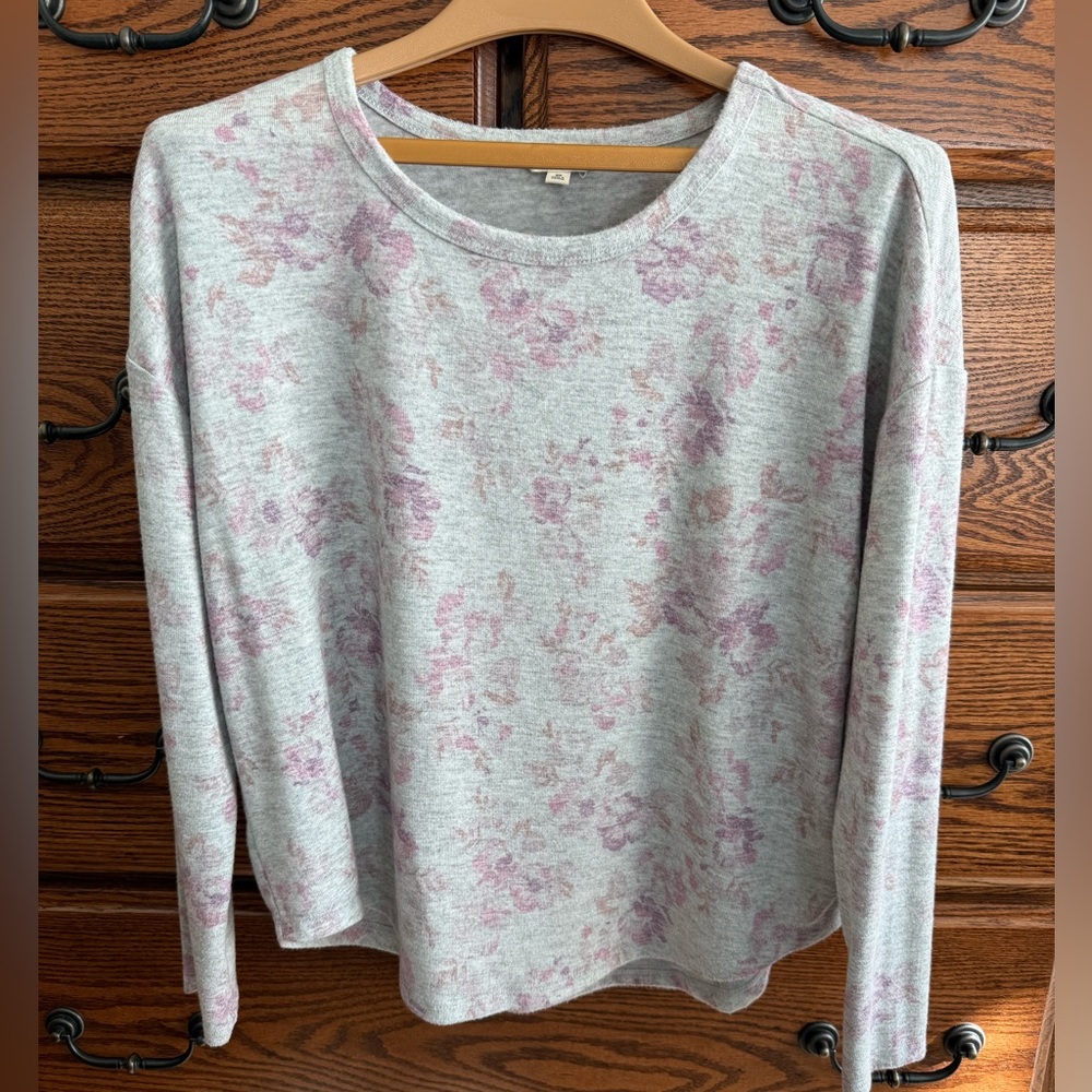 Lucky Brand Cloud Floral Crew Neck Top